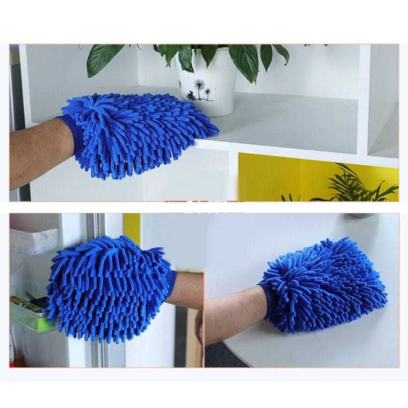 Car Wash Glove Chenille Coral Soft Microfiber Clean Towel Cloth Mitt Lint Wax Detailing Auto Cleaning Tools Brush