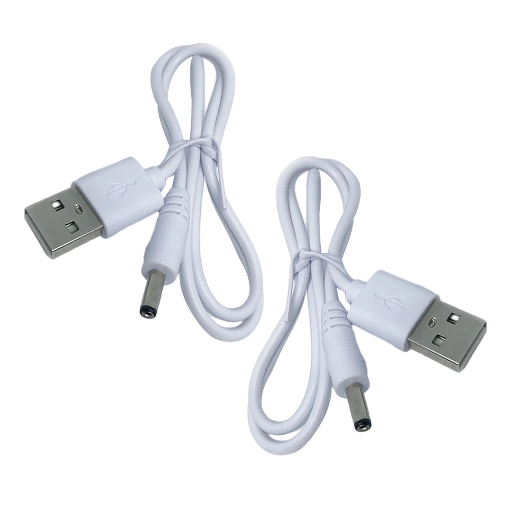 

2 Pcs Power Cable USB to Double Charging Multiple Cables Cord Dc Connector