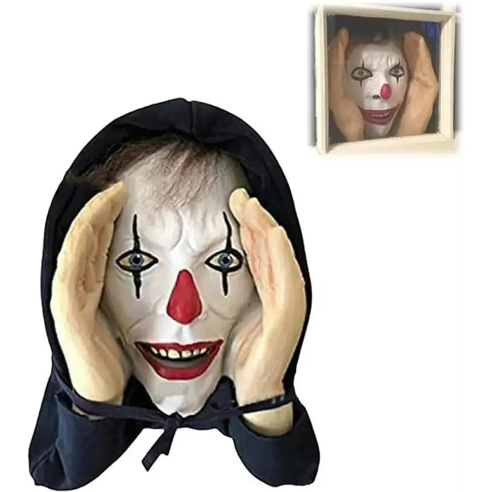 PVC Scary Peeper Freak Sticker Indoor And Outdoor Spooky House Party Scares Clown Sticker Window Hanging Mask