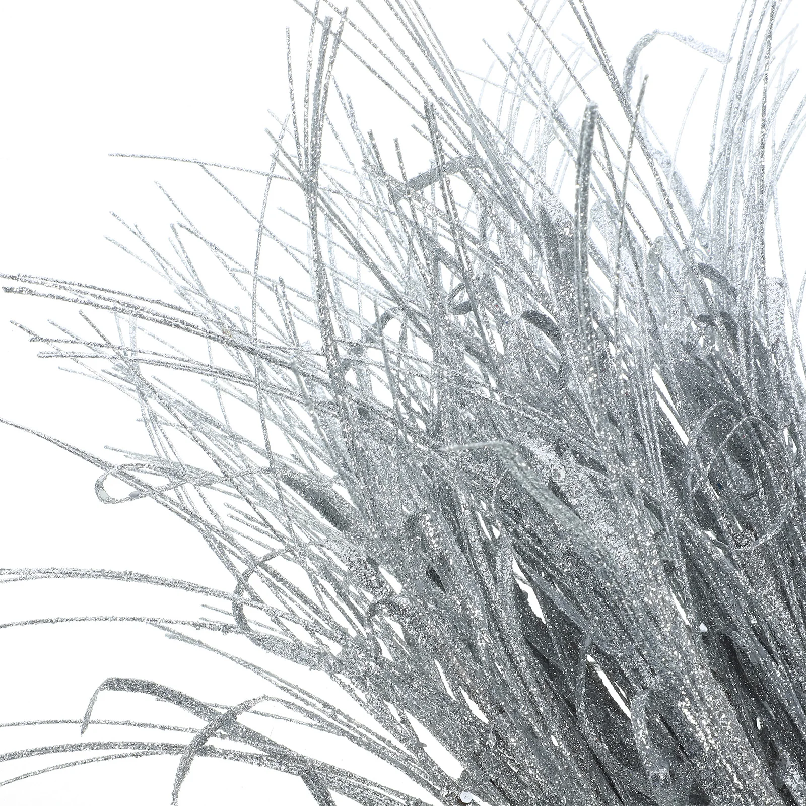 

Glitter Sticks Branches Decorative Picks for Christmas Tree DIY Wreath Crafts Home Decor Silver Iron Wire Plastic for Christmas