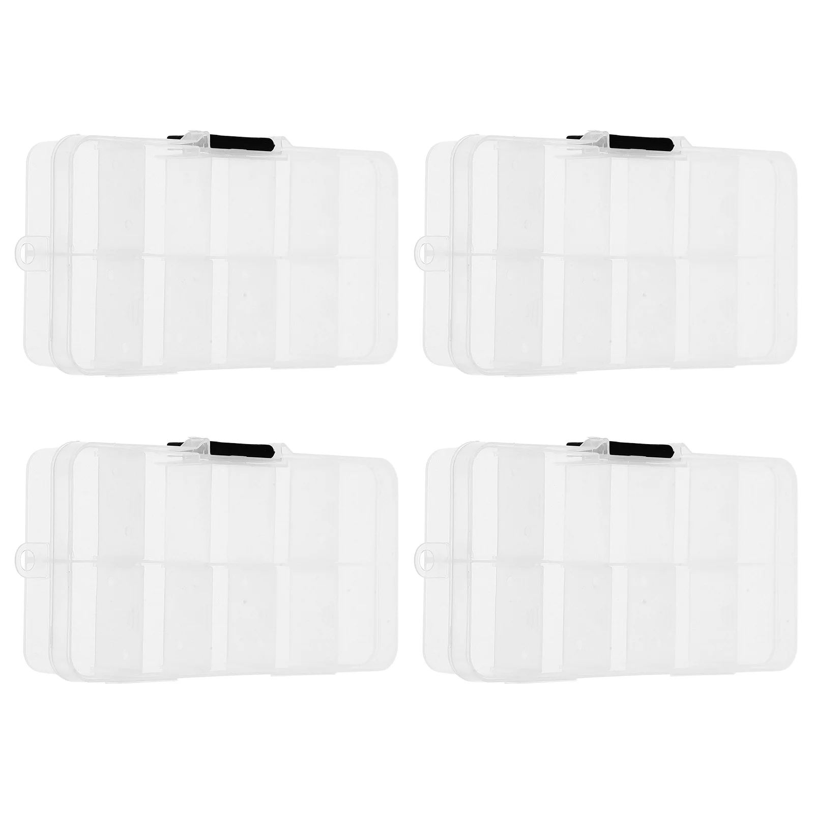 Custodia organizer trasparente per punte per unghie da 4 pezzi Texture pratica Design leggero per gli amanti delle unghie Scatola per decorazioni per manicure ovunque e ovunque