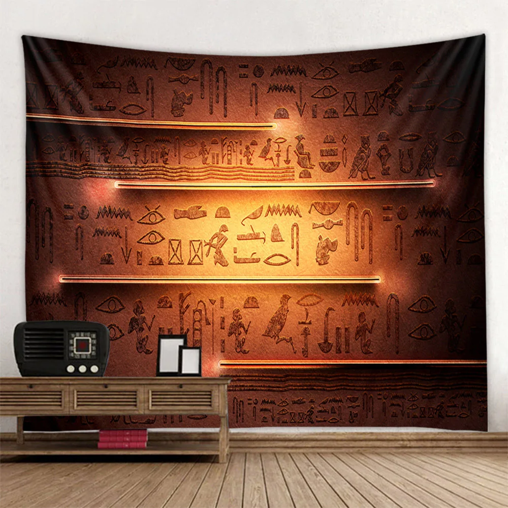 Egyptian murals, tapestries, retro mythological art, wall hanging, mysterious runes, living room tapestries home wall decoration