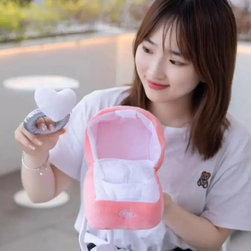 PP algodão amor coração anel caixa brinquedo de pelúcia caixa de anel de pelúcia forma de coração caso de anel brinquedo simulação forma de coração