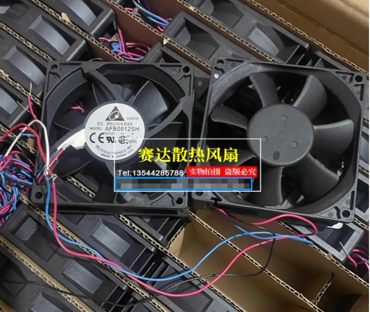 دلتا إلكترونيات AFB0912SH تيار مستمر 12 فولت 1.00A 90x90x25 مللي متر 3-سلك مقاوم للماء كروي مروحة التبريد