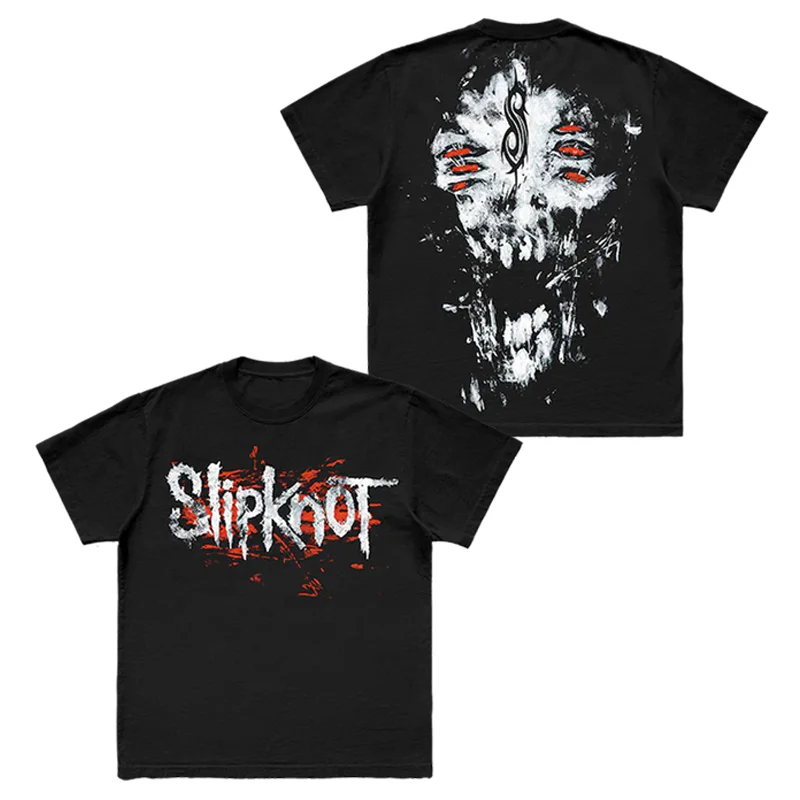 Devil's Face Slipknot Band T-Shirt 100% Cotton Graphic Tee Men Women Summer Streetwear Top