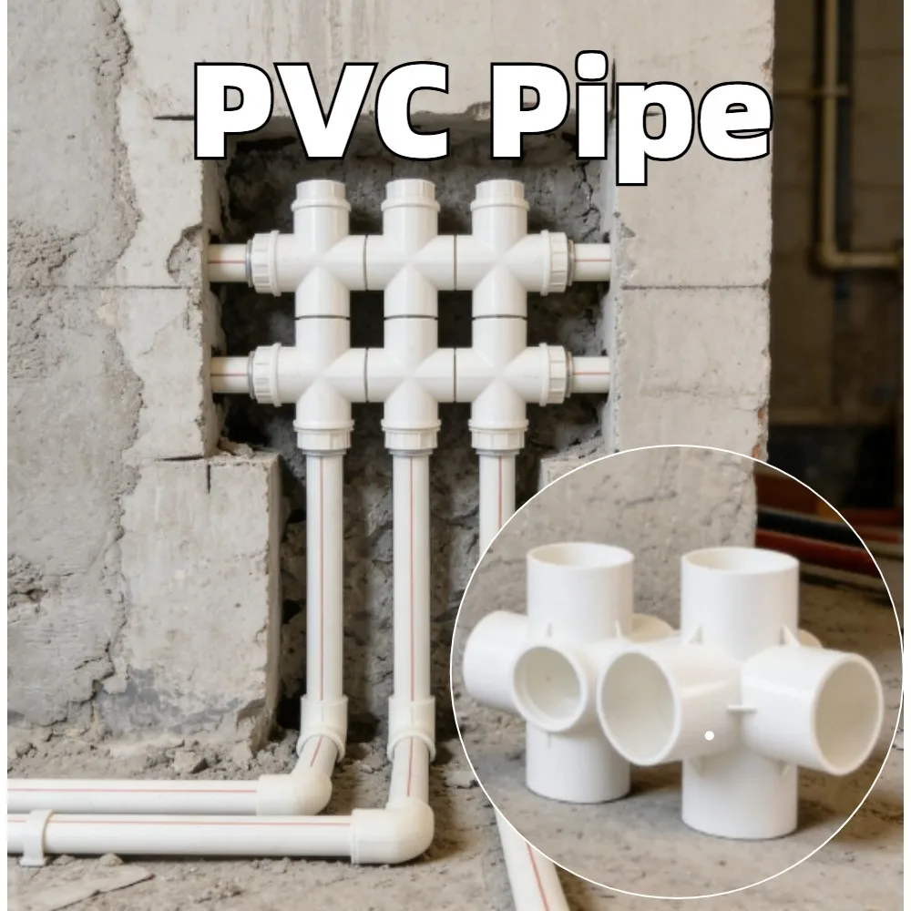 1pcs 20/25/32/40/50mm White PVC Pipe Connector Straight Elbow Tee Cross Joints Water Pipe Adapter 3 /4 Ways Joints Garden Hose