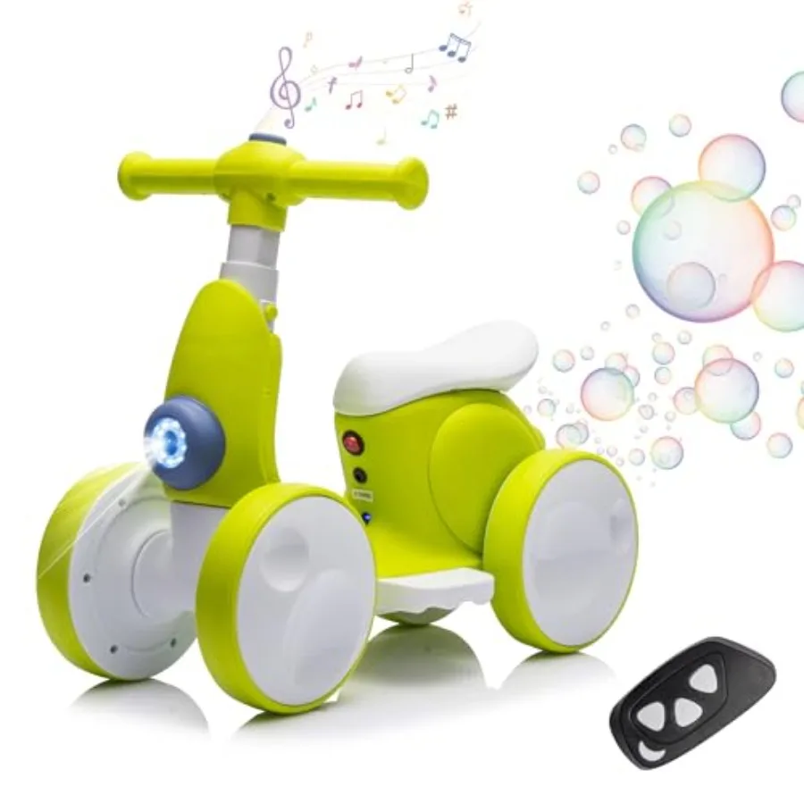 6 V elektrisches Baby-Laufrad für 1 Jahr alte Jungen und Mädchen, Fahrt auf Spielzeug, 12–48 Monate, Kleinkind-Laufrad, 4 Räder, erstes Fahrrad mit