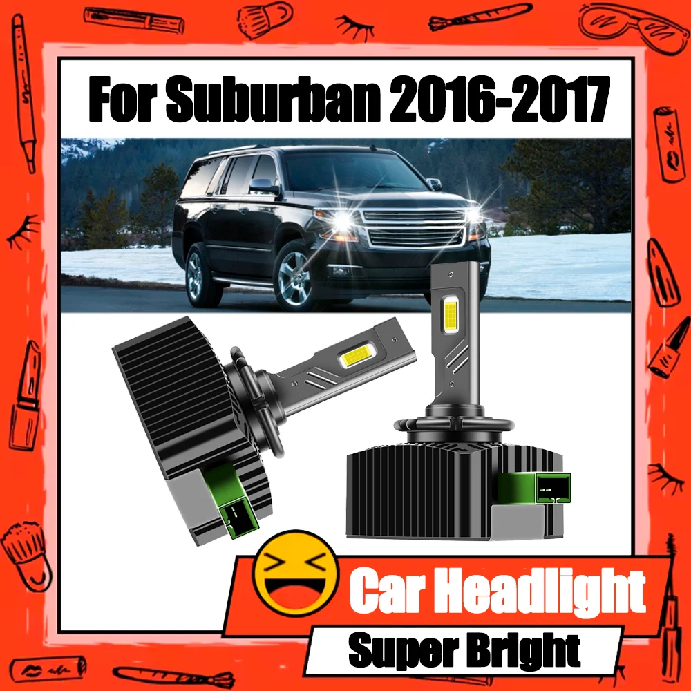 

2PCS Super Bright 30000LM HID Xenon Headlight 120W Canbus No error Turbo Auto Lamps 6000K White 12V 24V For Suburban 2016-2017