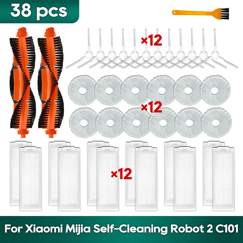 Fit For Xiaomi Mijia Self-Cleaning Robot 2/ C101 Xiaomi X20 replacement sweeper Mop Hepa Filter Side Brush Accessories