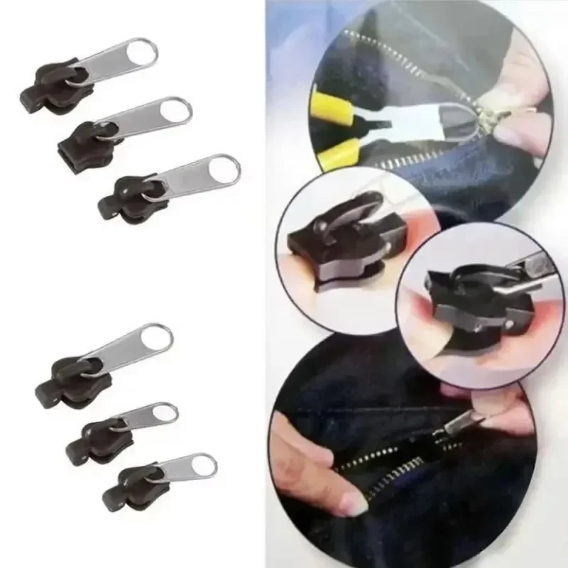 3 Sizes Universal Instant Fix Zipper Repair Kit Replacement Zip Slider Teeth Rescue Sewing Clothes Bag Zippers Tool Accessories