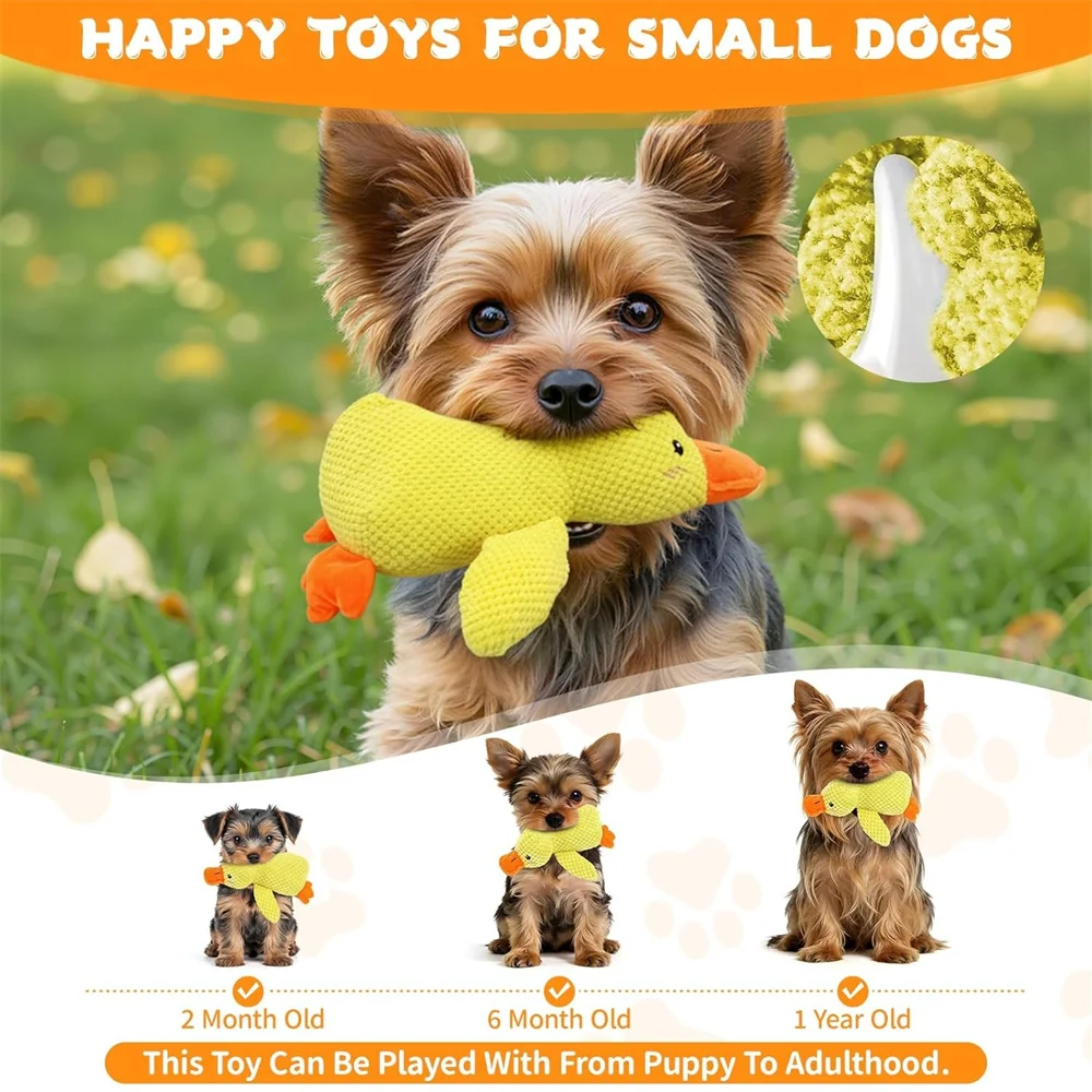 Pet Cat and Dog Chew Plush Toys, Sound-Producing Duck Interactive Chew Toys, Durable Chew Plush Toys for Pets, Universal Pet Toy