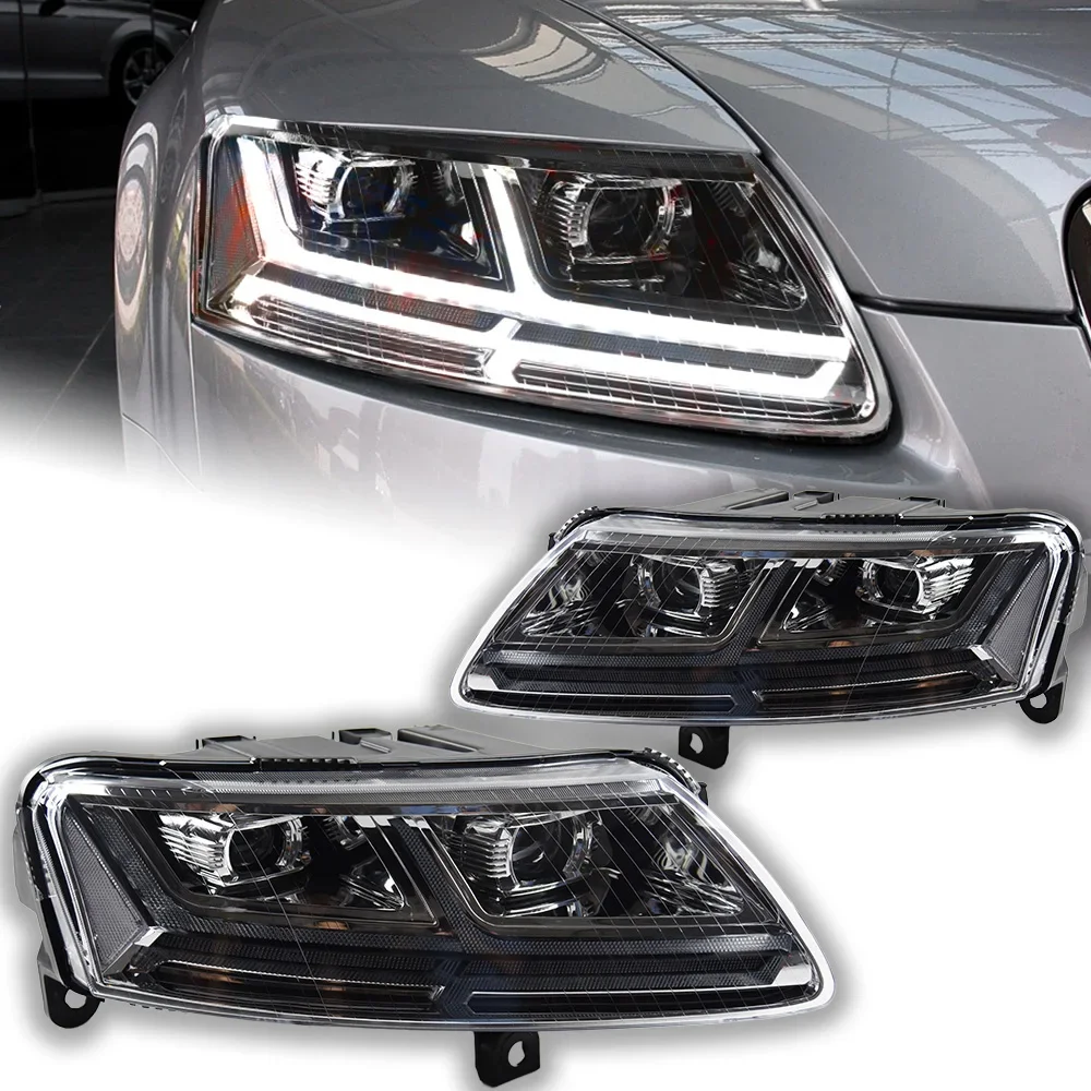 Car Lights for Audi A6 Headlight Projector Lens 2004-2011 Dynamic Signal Head Lamp A6 C6 LED Headlights Drl Automotive Accessory