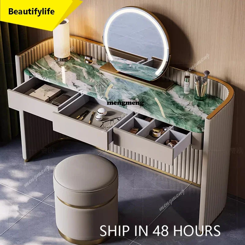 

CC Women Modern Dressing Table Bedroom Drawers Luxury Wood Comfortable Vanity Table Cosmetics White Penteadeira Home Furniture