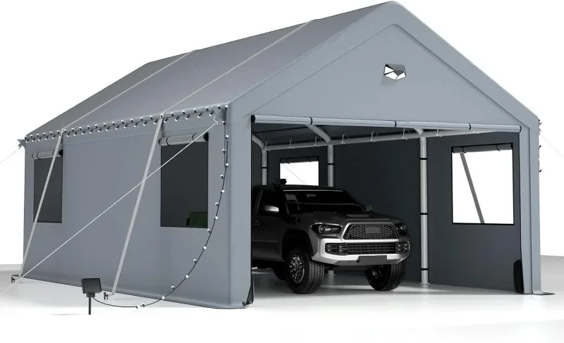 Carports 12X20 Portable Car Port Garage Heavy DutyCar Ports with 180G Removable Side Walls , Car Shelter All Weather