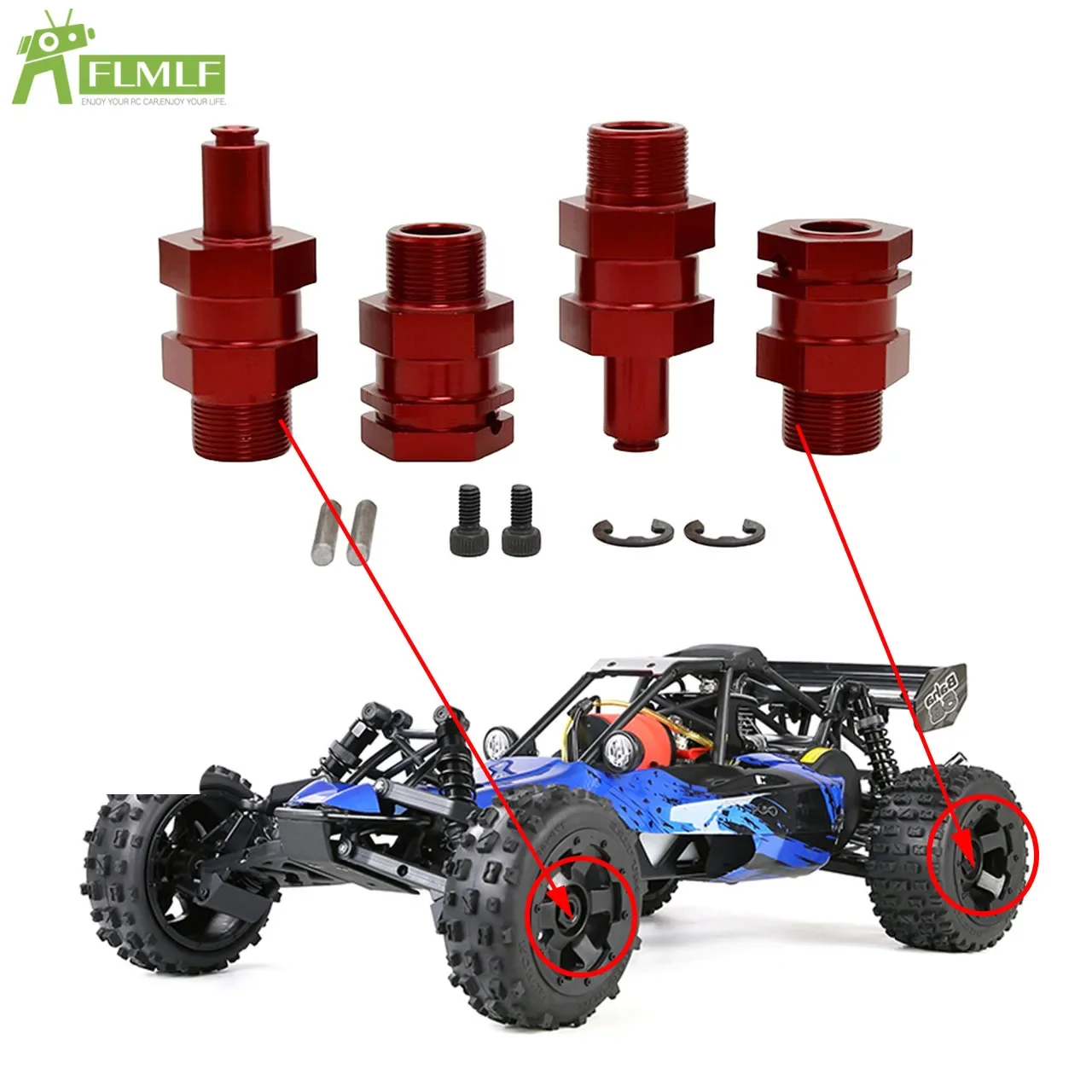 Alaşım Yükseltme 24mm Altıgen Hub Genişletilmiş Aks 1/5 HPI ROFUN ROVAN KM BAJA 5B Parçaları için Fit