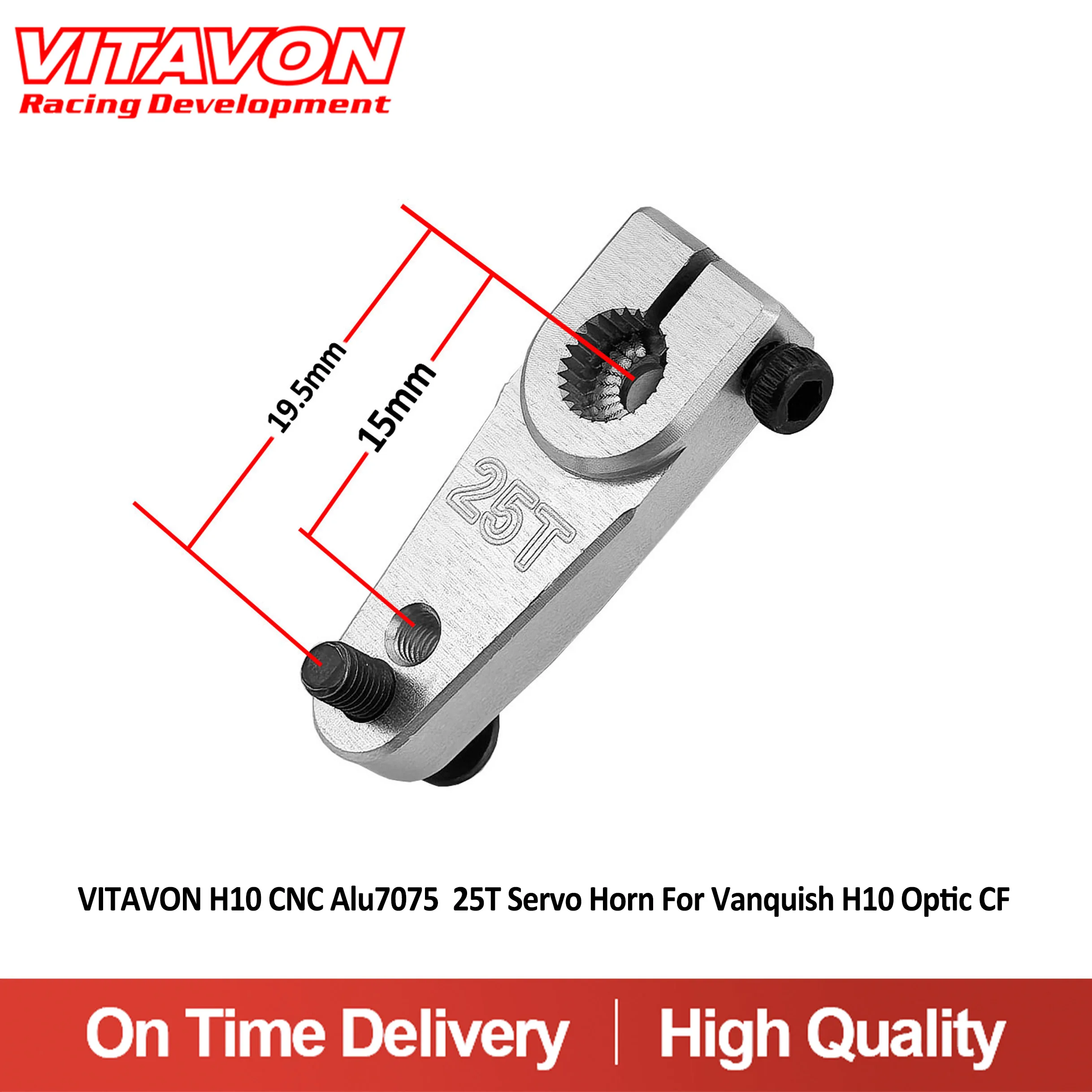 VITAVON H10 CNC Alu7075 25T Servo bocina para Vanquish H10 Optic CF