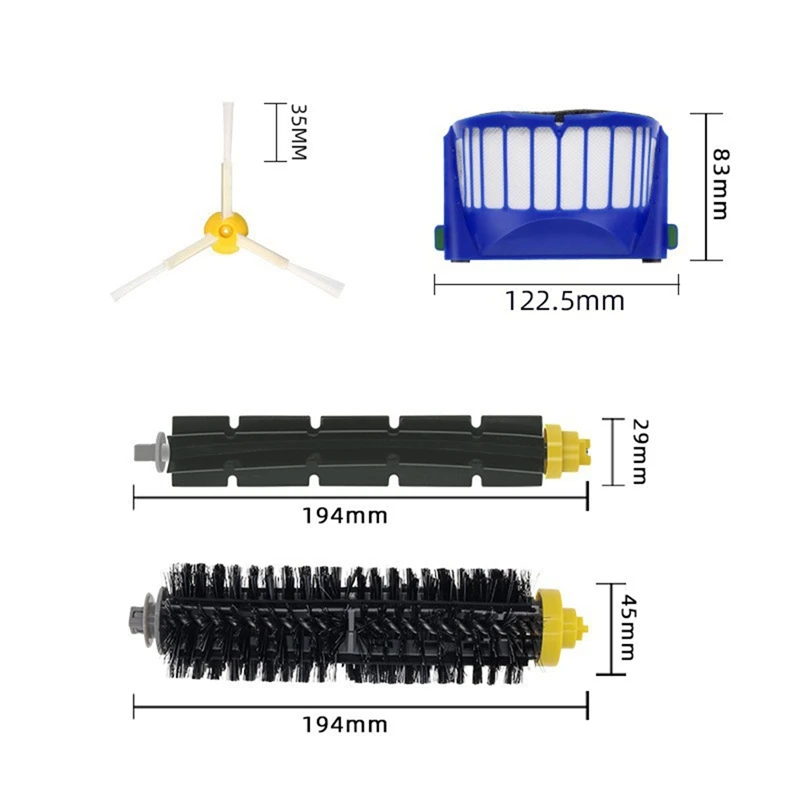 ABKP-For Irobot Roomba 600 Series Vacuum Cleaner Accessories 595/650/528/620 Replacement Kit Vacuum Cleaner Accessories.