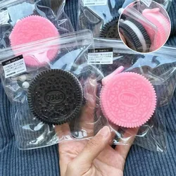 2Pcs Soft Oreo Biscuit Stress Relief Toy Pinching Sandwich Simulation Mochi Ultra-Soft Decompression Handmade Squeeze Toy Gift