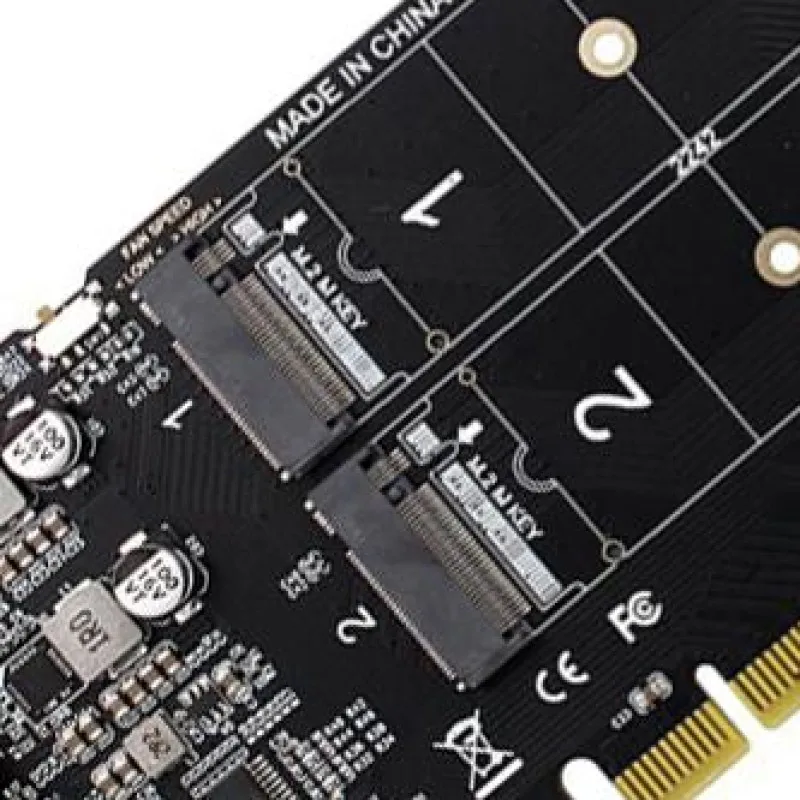 PCIeX16 To M.2 RAID Adapter M Key 4 NVME NVMe SSD Adapter Card 4x32Gbps Expansion Card Support SSD 2280/2260/2242/2230