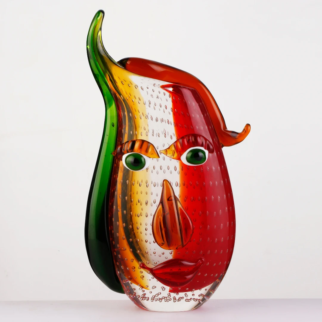 Online Hot Selling Handmade Red Face Vase for Decoration