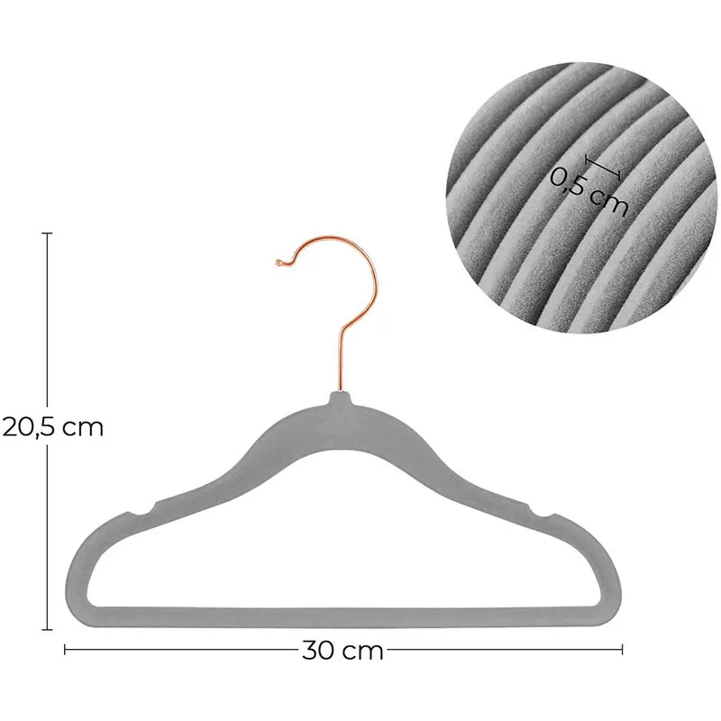 Wholesale Custom Space Saving  Non Slip Velvet Clothes Hangers for Baby Clothing Home Wardrobe Organizer Kids Coat Rack 30cm