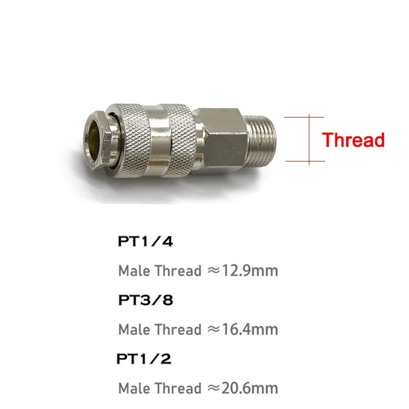 Pneumatyczne złącze UE Standardowe złączki europejskie do sprężarki Gwint zewnętrzny PT 1/4 3/8 1/2 Wąż powietrzny Złączka szybkiego zwalniania