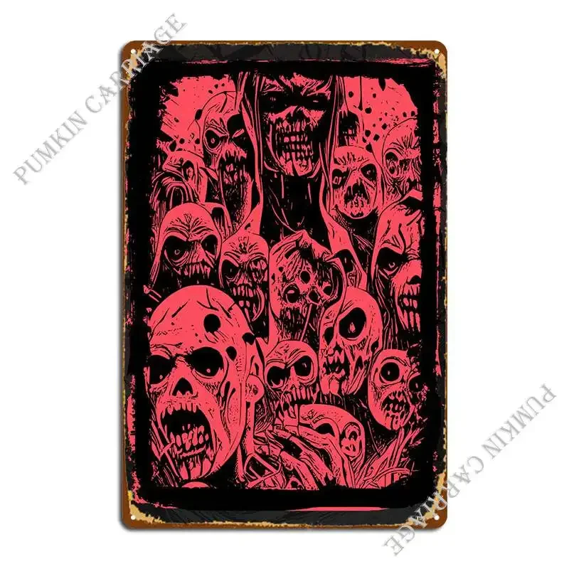 Horror Creatures And Scary Metal Plaque Poster Pub Cinema Garage Plaques Tin Sign Poster