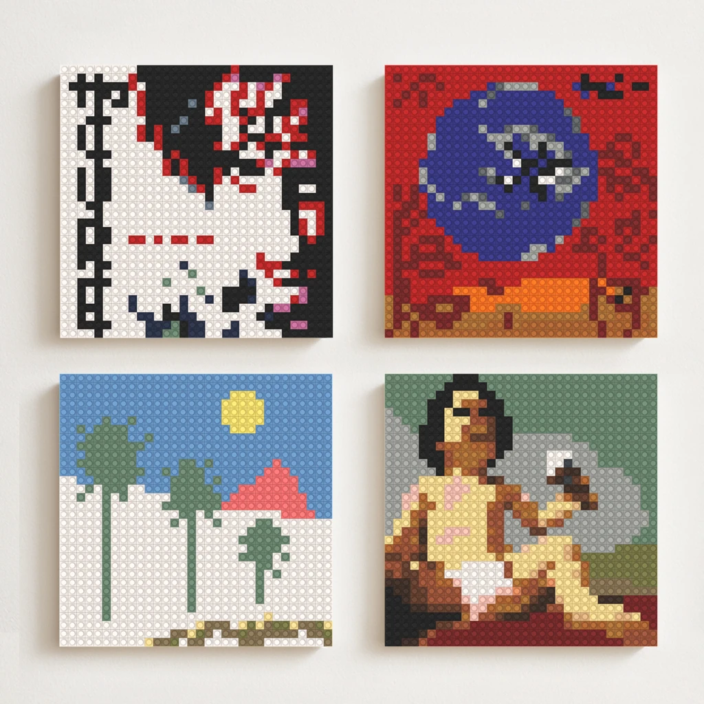 

Rock Star Classic Album Rock THE C-CURE Band Posters Painting Print Music Building Blocks Mosaic Pixel Art Brick Painting