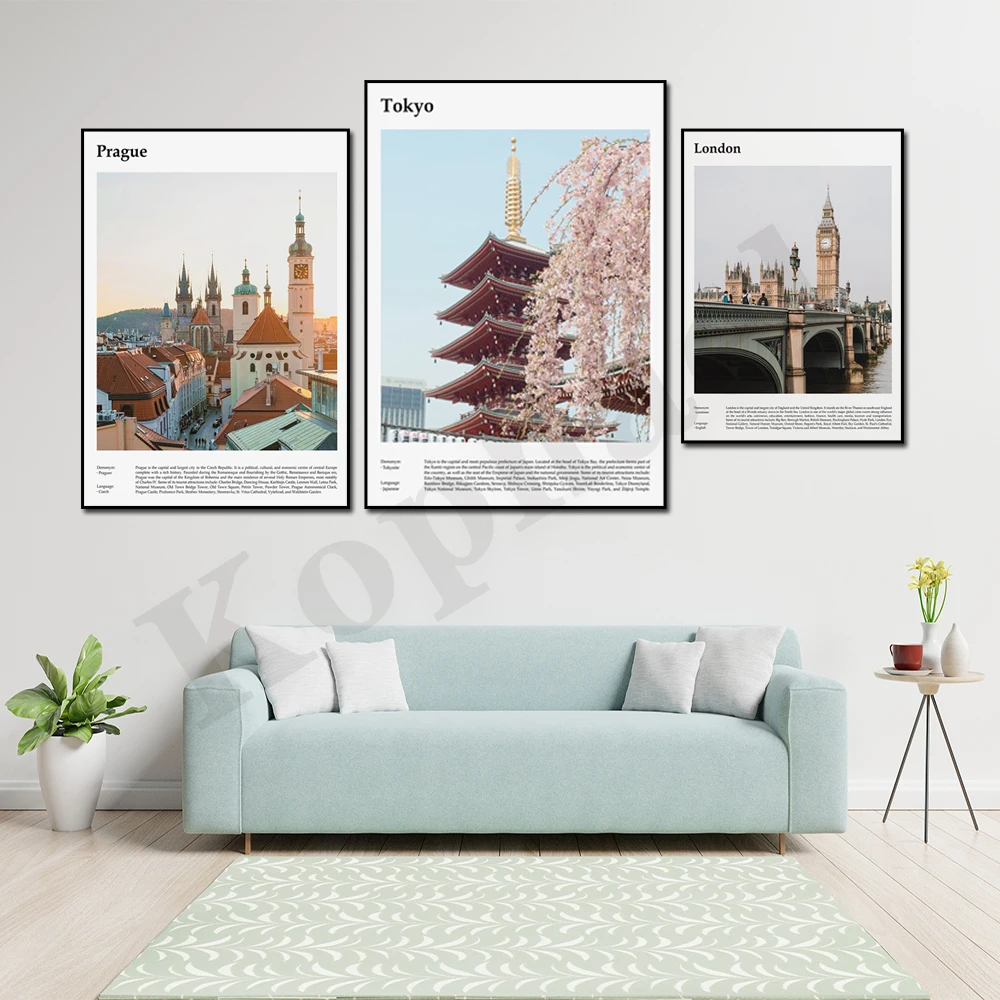 Santorini Seoul Hong Kong Tokyo London Paris Venice Prague Toronto Athens Urban Architecture Photography Home Wall Art Poster