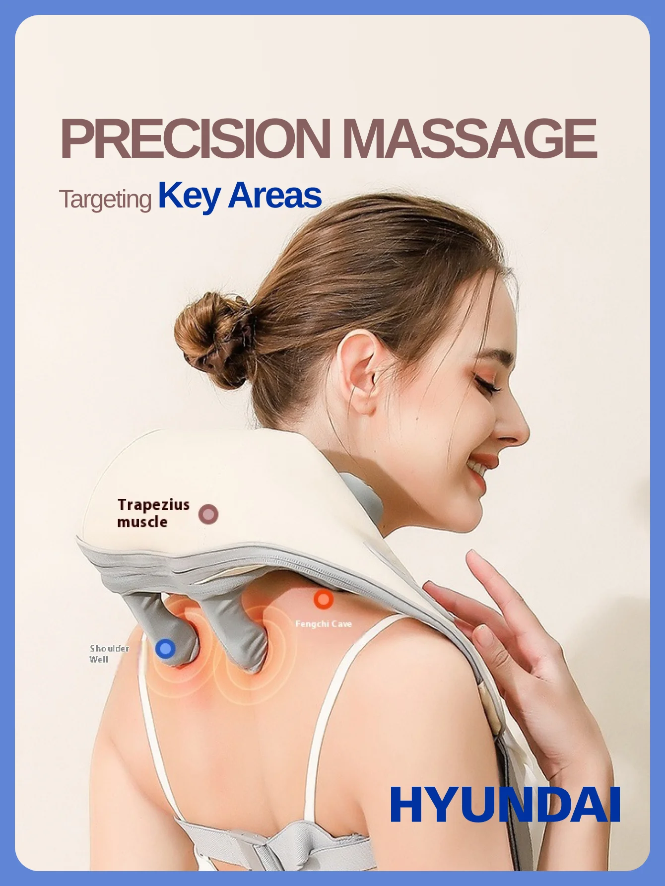 Deep Kneading Trapezius Muscle Heating Wireless Shiatsu Neck & Shoulder Massager with Cervical Massage Shawl