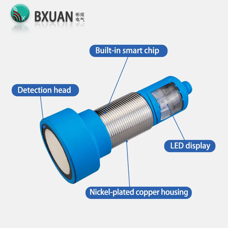 BXUAN Digital Ultrasonic Sensor Agent UM30-213 Ultrasonic Proximity Switch Sensor 24VDC Detection Distance 2000mm