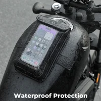 Bolsa de tanque magnética para motocicleta, bolsa de soporte para teléfono con pantalla táctil de cuero impermeable, compatible con teléfonos de 6,9 pulgadas para bicicleta de calle, Cruiser, Sportbike