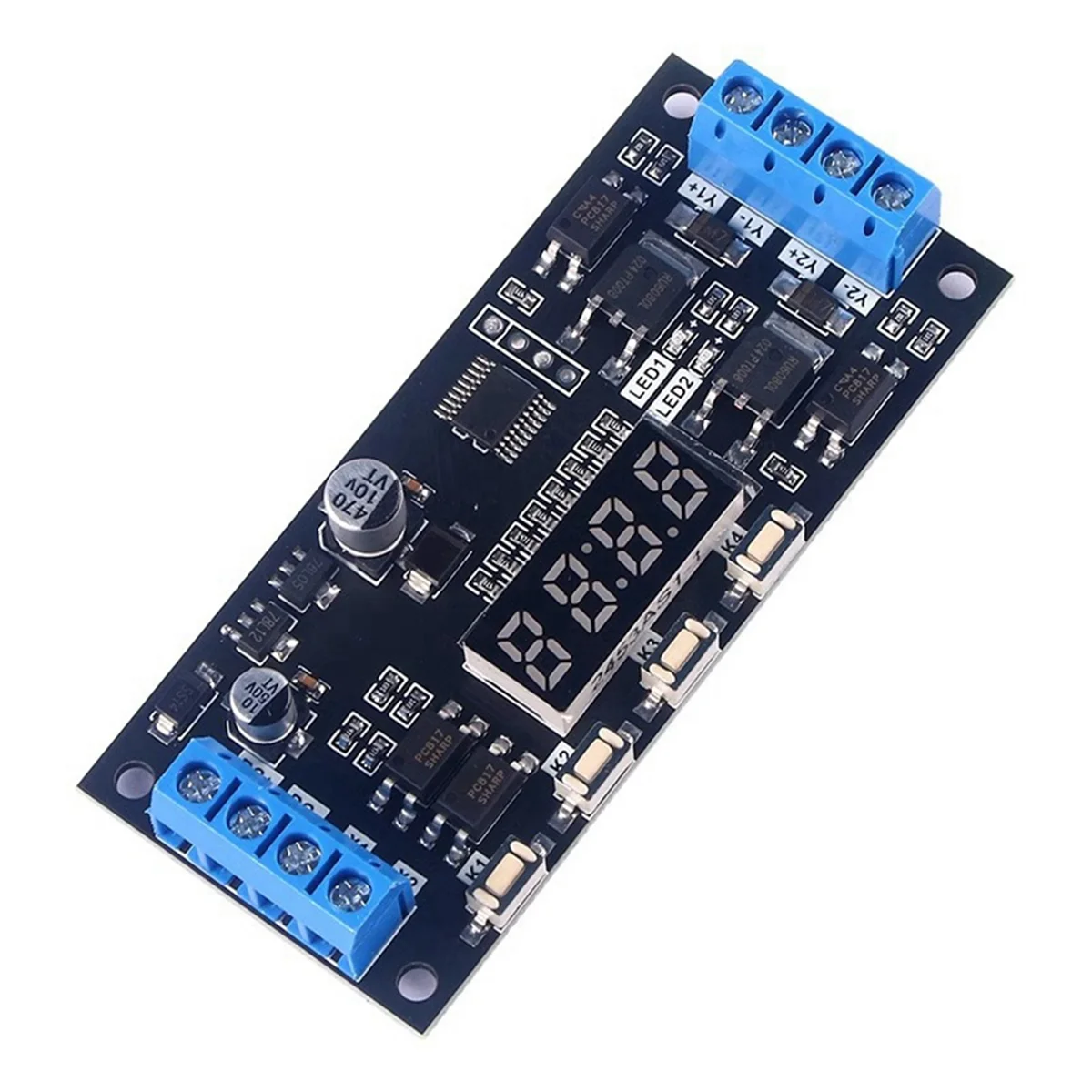 IYBBW-MOS LED Digital Time Delay Relay Trigger DC 12V 24V Dual Way High Power Switch Circuit Board Timing Control Module