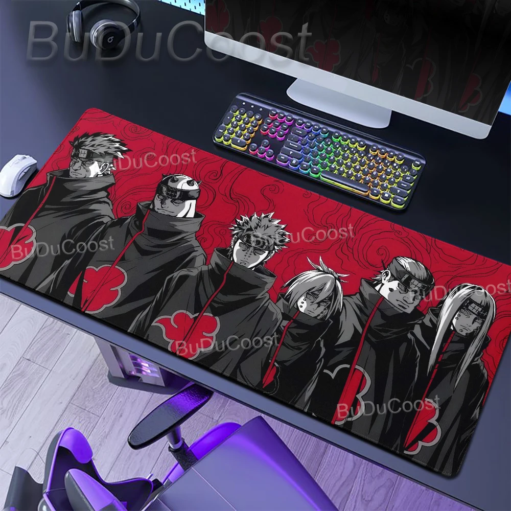 Mouse Pad Gamer XXL Uchiha Itachi Madara N-Naruto Uzumaki Computer Keyboard Desk Mat Pc Gaming Accessories Black Larger Mousepad