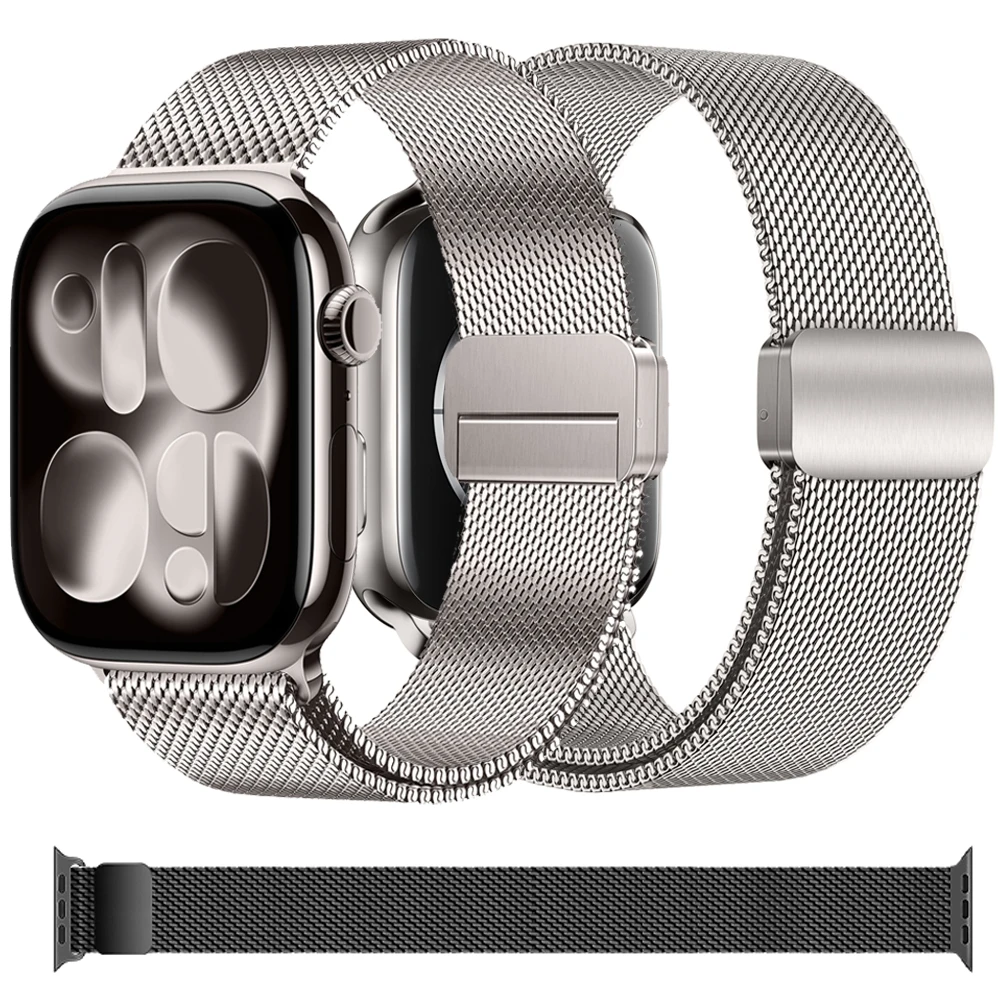 Milanese Loop Strap For Apple Watch Band 12 11 46mm 42mm 44mm 40mm 41mm 45mm Bracelet iWatch Series 10 9 8 7 Ultra 4 3 49mm