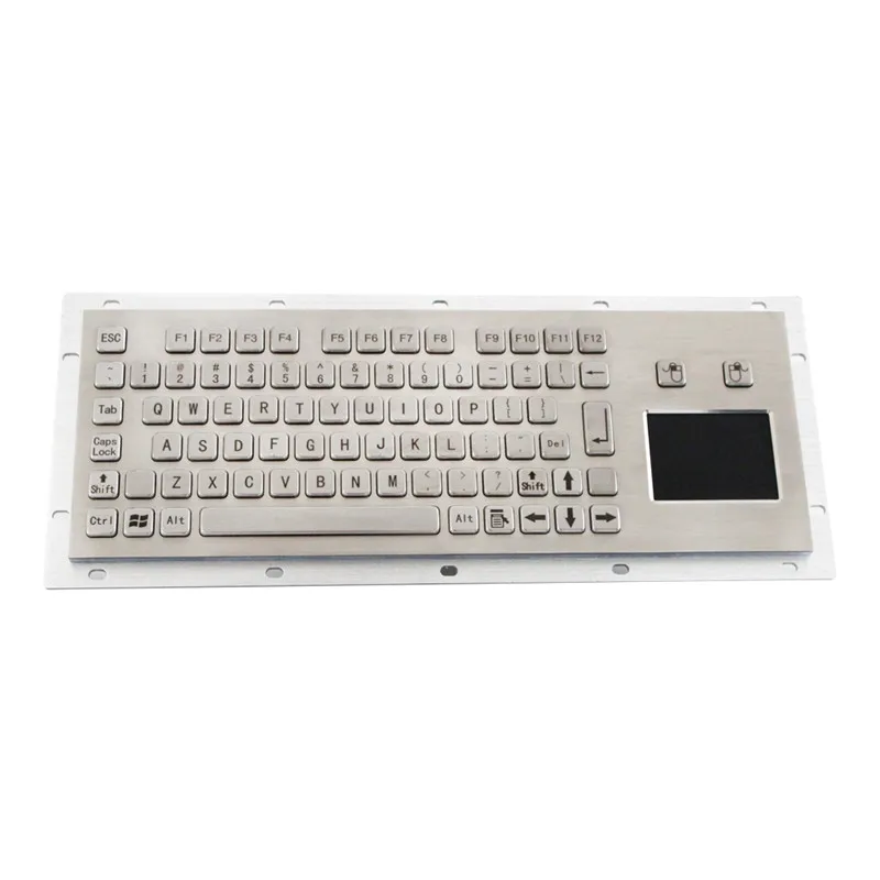 81 Keys IP66 Stainless steel Metal Kiosk Industrial keyboard with Touchpad Rugged Metallic Keyboard