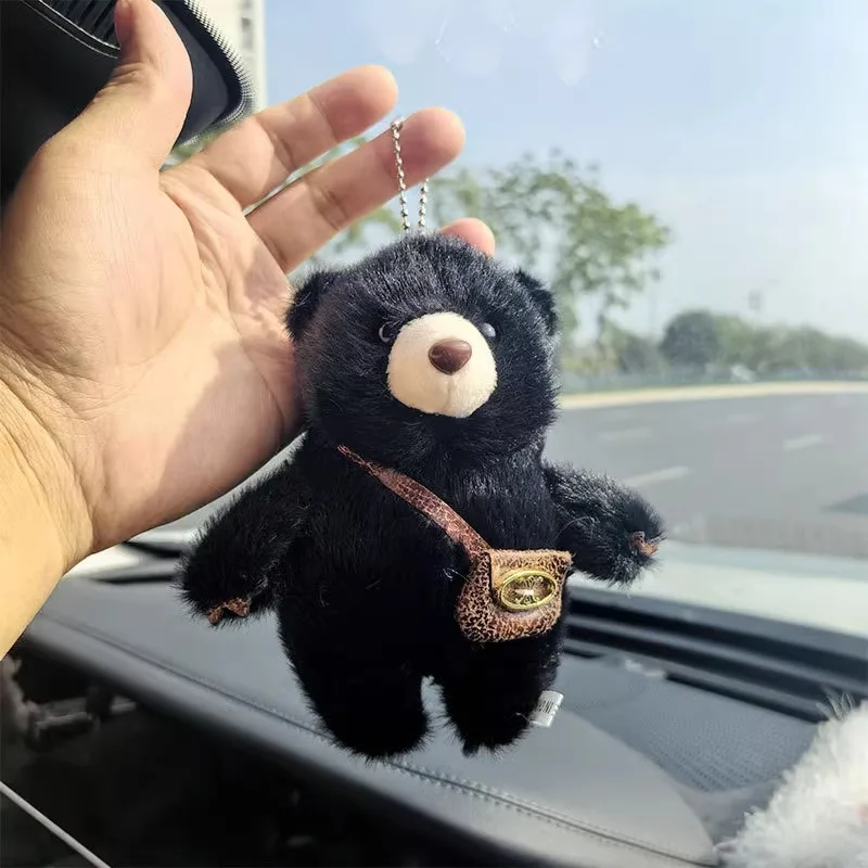 Cute Little Bear Pendant Cross Body Bag Keychain Plush Toy Plush Bear Crossbody Bag Keychain Doll Toy Car Key Accessory Ornament