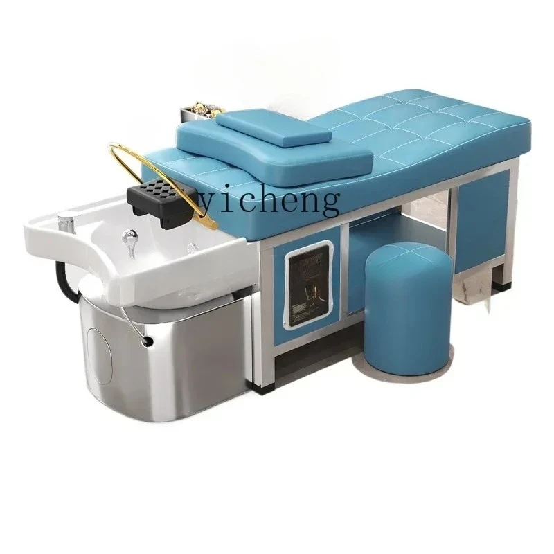 MR-15   Multifunctional barber shop ceramic basin shampoo bed water circulation fumigation hair treatment beauty salon special