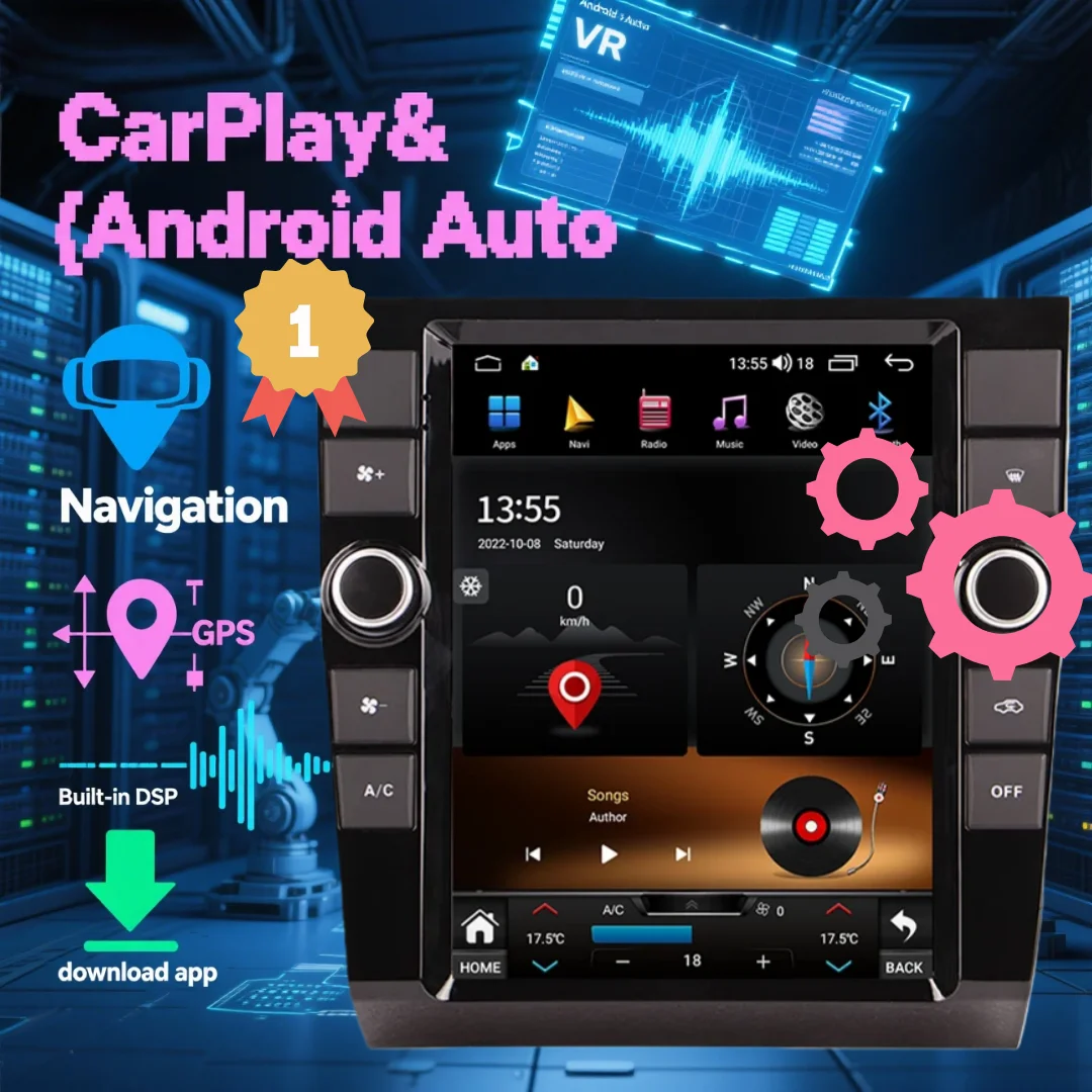 Android Carplay For Audi A4 2002-2008 Multimedia Player Touch Screen Bluetooth Car Radio Navigation Stereo Head unit 9.7'' New