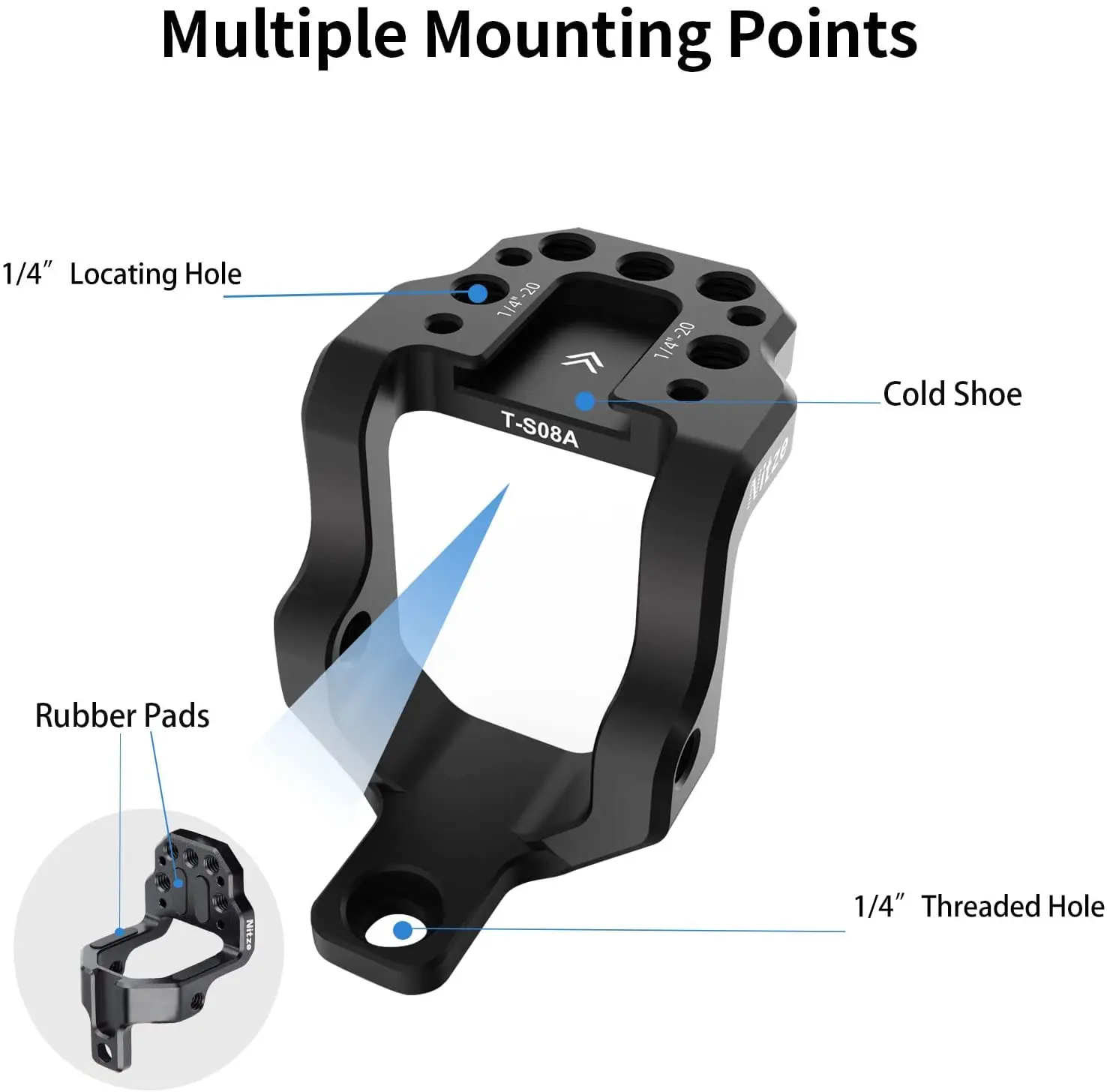 Nitze Extension Mounting Plate with Cold Shoe and 1/4\