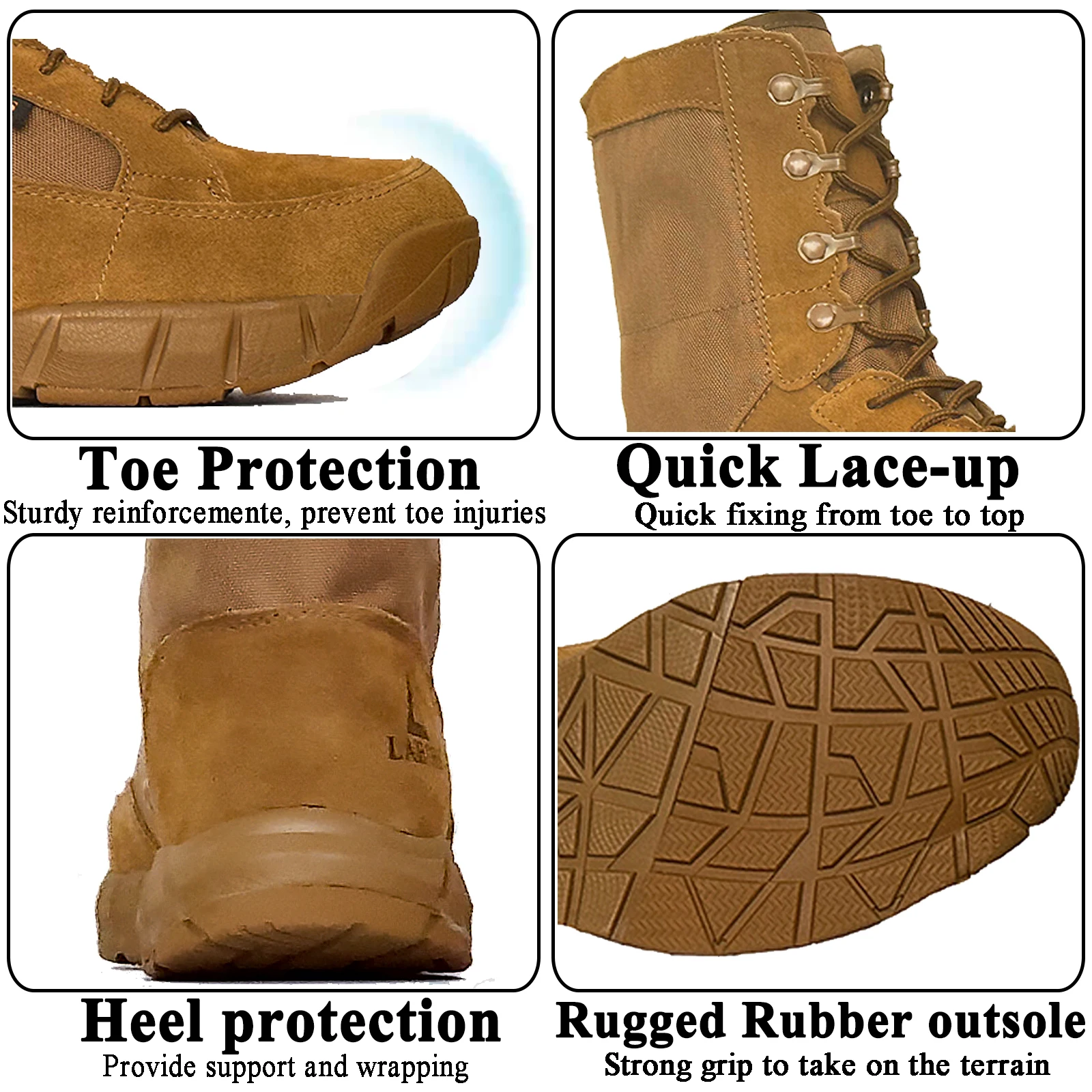 LAHORS, botas tácticas ligeras originales para hombre con cremallera, entrenamiento de combate, cordones, impermeables, zapatos transpirables para senderismo al aire libre