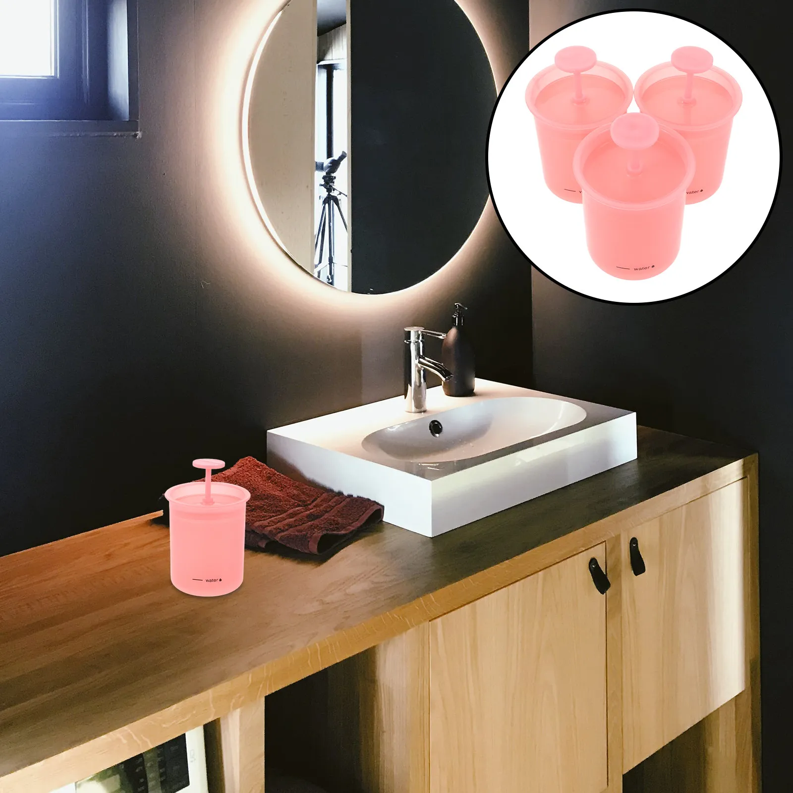 

Набор из 3 стильных розовых портативных ручных пенообразователей для умывания лица, для создания пены при уходе за кожей, для путешествий