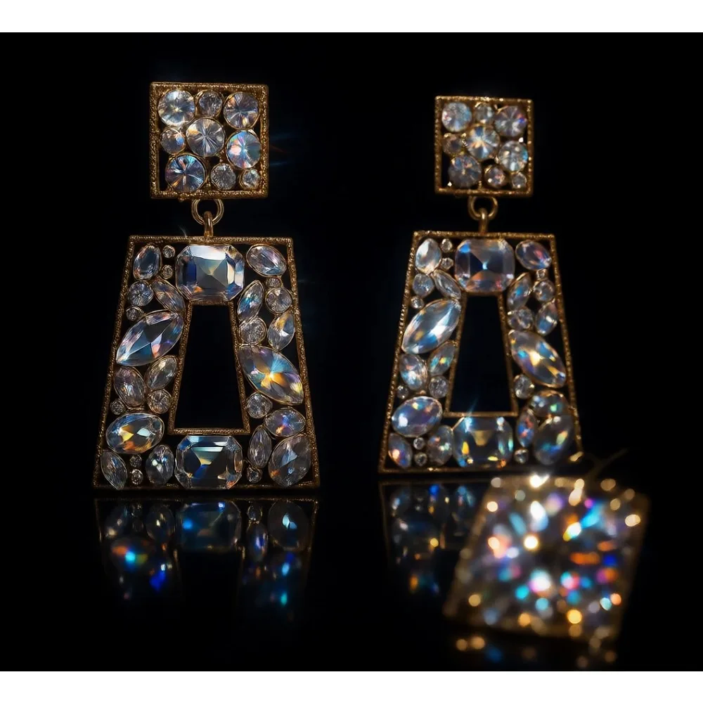 

Красочные прямоугольные серьги-подвески с кристаллами для женщин, эффектные украшения для выпускного вечера