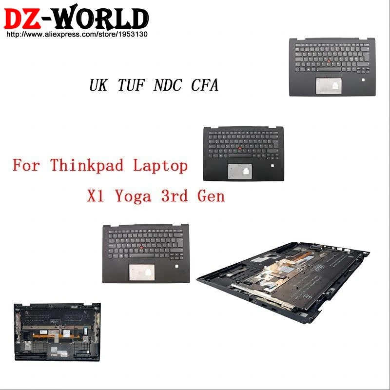 Black Shell Upper Case Palmrest Cover With Backlit Keyboard For Lenovo Thinkpad X1 Yoga 3rd Gen 3 G3 01LX855 01LX935 01LX844