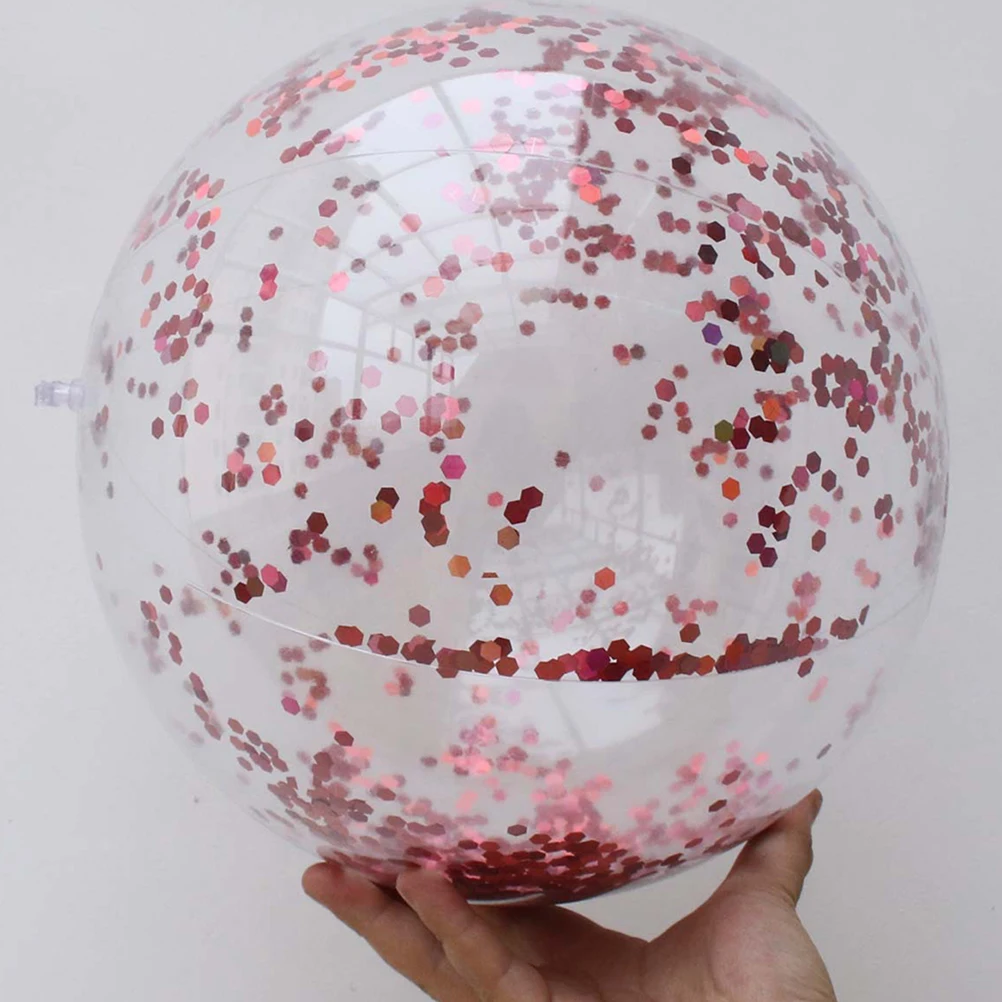 

4 Pcs Flash Ball Plays on The Beach Round Transparent for Kids Glitter Pool Game Outdoor Inflatable Toy