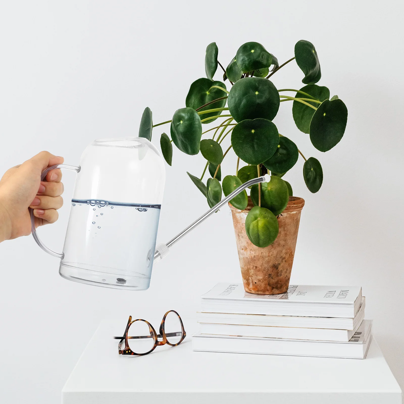 

2L Transparent Watering Can Bucket for Plants Handheld Long Spout ABS Gardening Tool Plant Sprinkler Durable