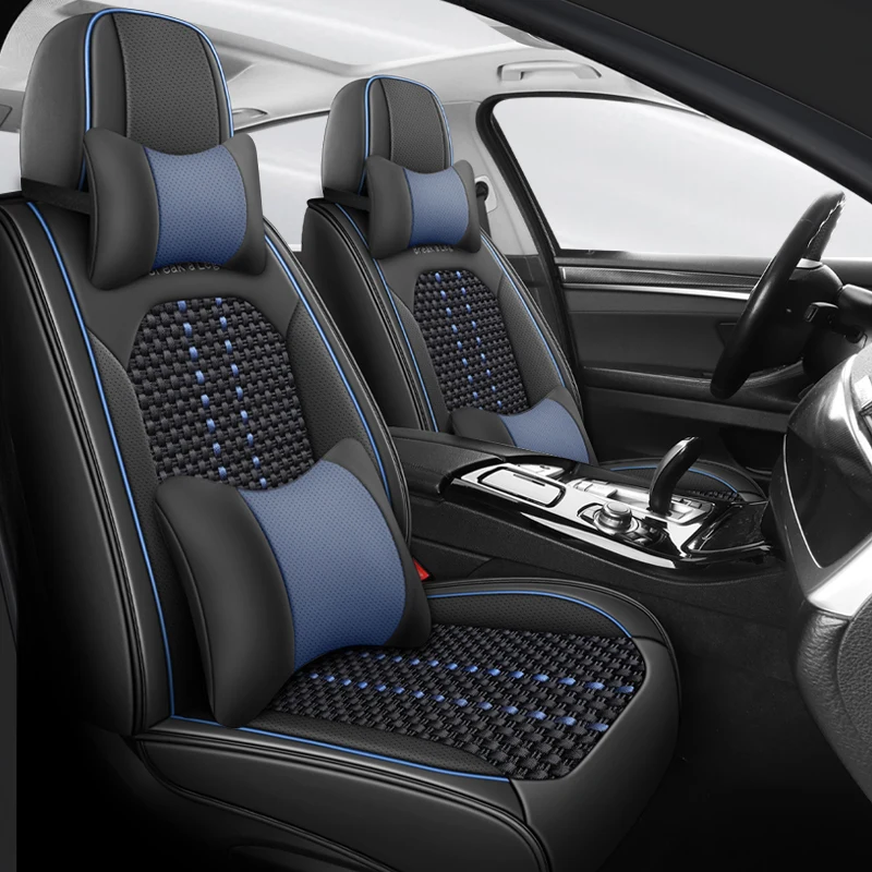 (Luxury Version) Single Front Seat, with 1 Headrest and 1 Lumbar Support, Universal Car Seat Cover, High-Quality Breathable Ice Silk Fabric, Suitable for All Seasons, Comfortable and Wear-Resistant, 3D Design, Enhances Your Driving and Riding Experience, Available in 5 Colors, High-End Car Interior Accessories, Suitable for Sedans, Suvs, Trucks and Other Vehicle Types