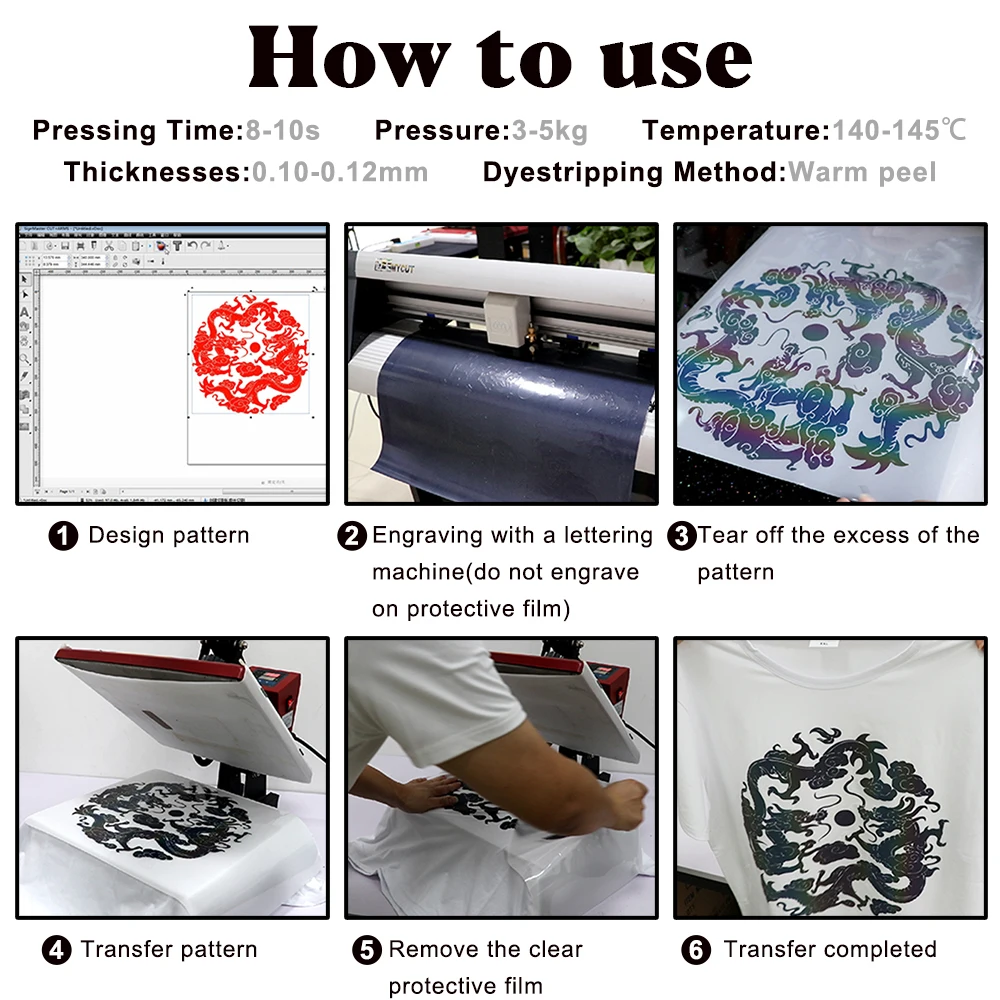 10 шт., дюйма x дюйма, цветной отражающий виниловый материал HTV, яркая пленка, горячая фотография, легко разрезается