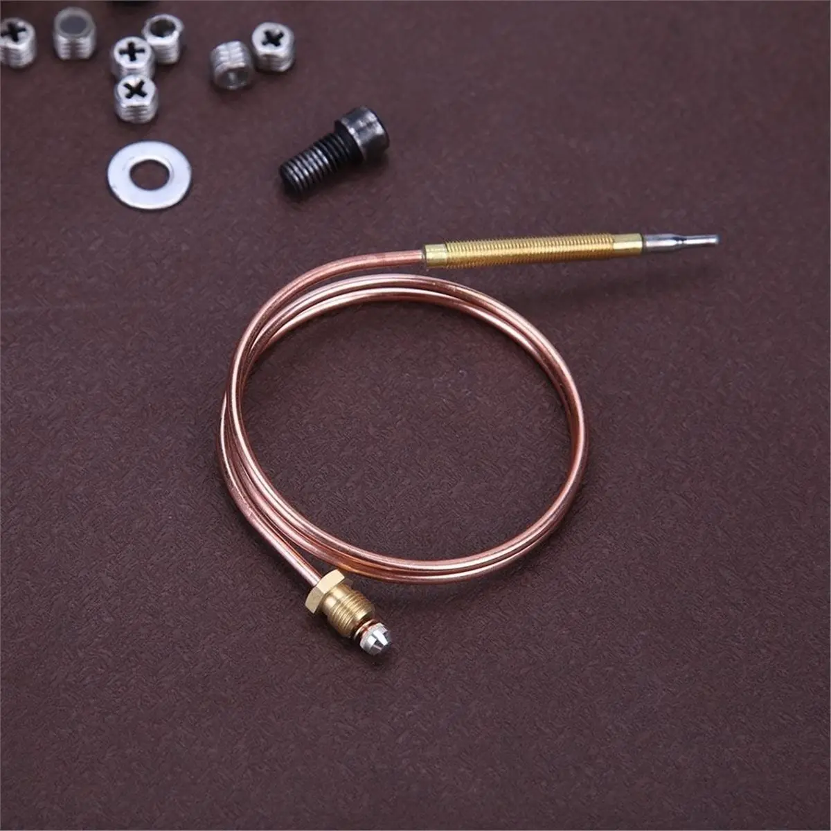 120cm Gas Thermocouple Universal Fireplace Parts with 5 Fixed Parts for Fireplace Gas Stove Heating Burner