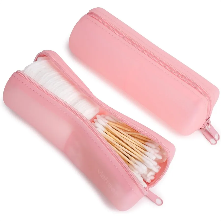Cotton Round Swab Travel Case 2 in 1 Portable Hair Accories Organizer Hair Tie and Bobby Pin Holder Travel Qtips Case Purse Org